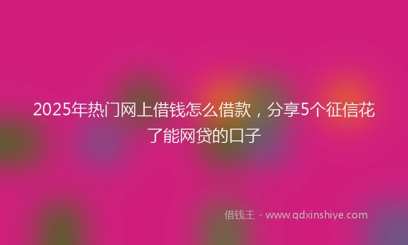2025年热门网上借钱怎么借款，分享5个征信花了能网贷的口子