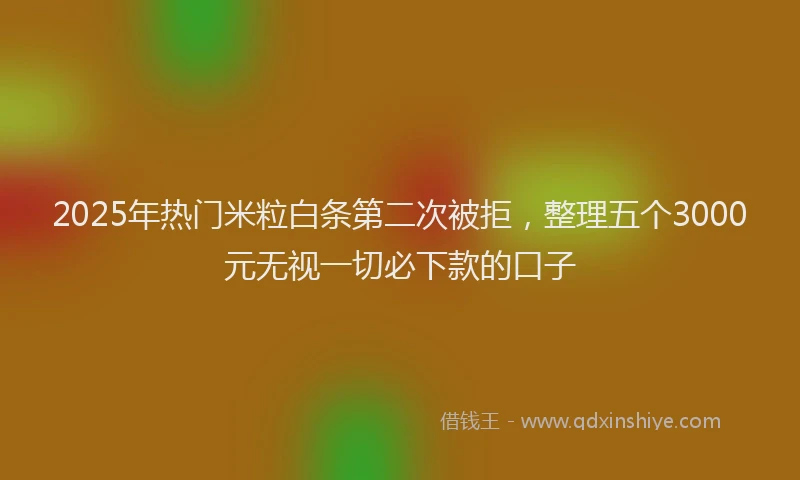2025年热门米粒白条第二次被拒，整理五个3000元无视一切必下款的口子