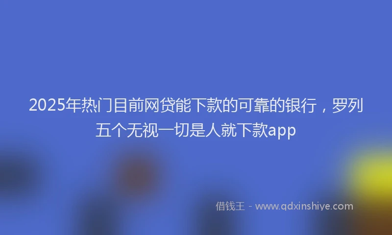 2025年热门目前网贷能下款的可靠的银行，罗列五个无视一切是人就下款app