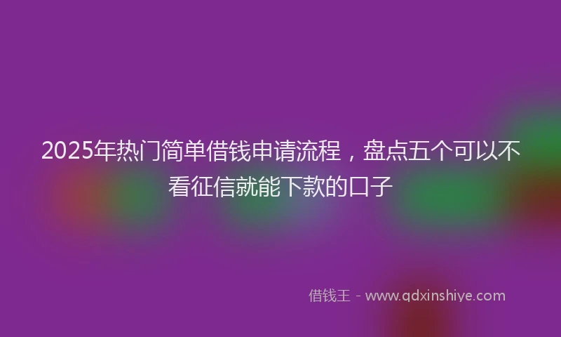 2025年热门简单借钱申请流程，盘点五个可以不看征信就能下款的口子