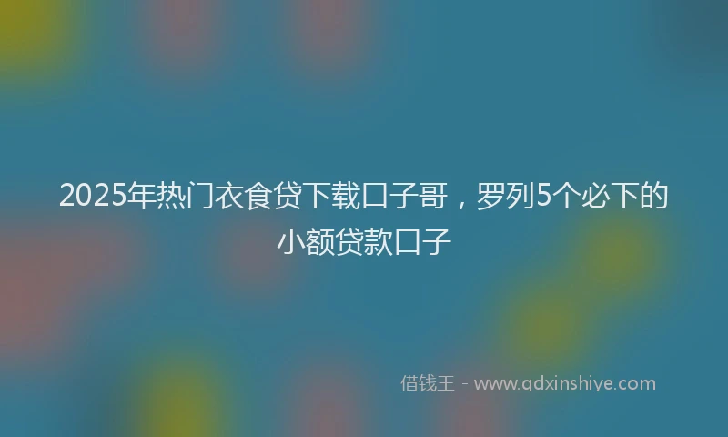 2025年热门衣食贷下载口子哥，罗列5个必下的小额贷款口子