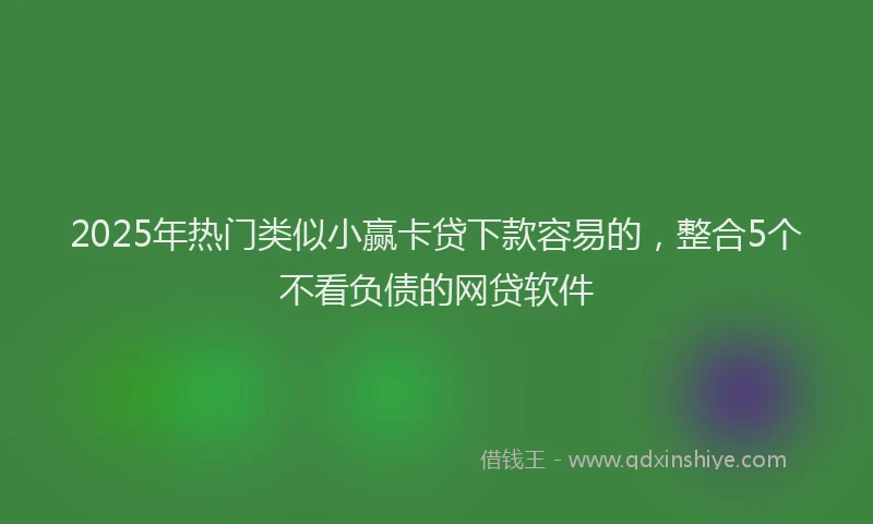 2025年热门类似小赢卡贷下款容易的，整合5个不看负债的网贷软件