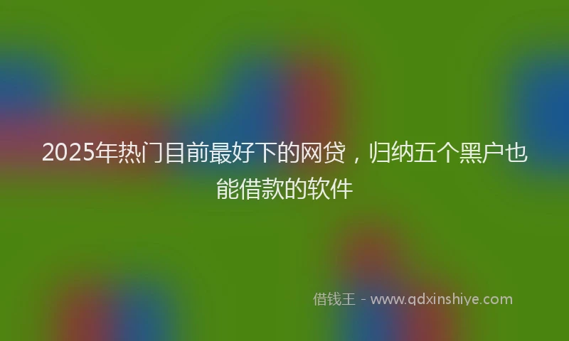 2025年热门目前最好下的网贷，归纳五个黑户也能借款的软件