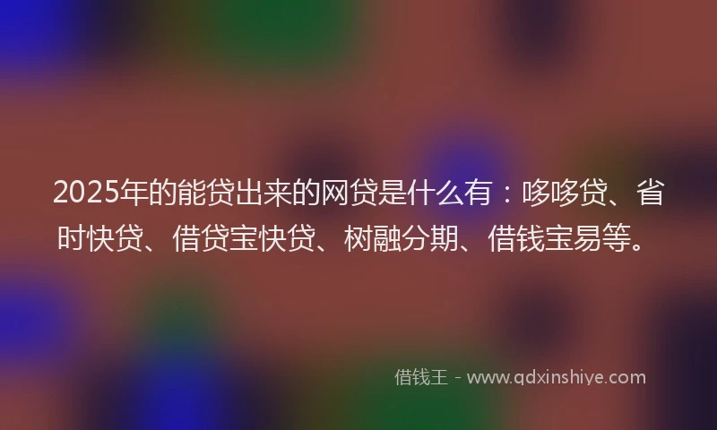 2025年的能贷出来的网贷是什么有：哆哆贷、省时快贷、借贷宝快贷、树融分期、借钱宝易等。