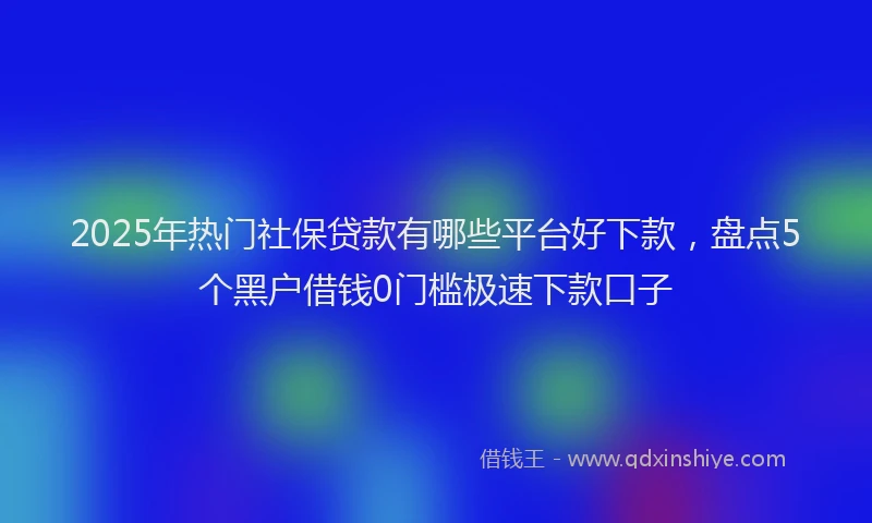 2025年热门社保贷款有哪些平台好下款，盘点5个黑户借钱0门槛极速下款口子
