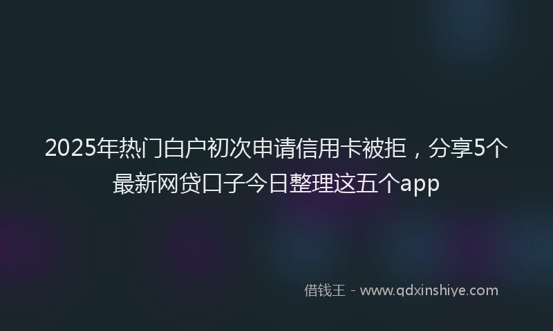 2025年热门白户初次申请信用卡被拒，分享5个最新网贷口子今日整理这五个app