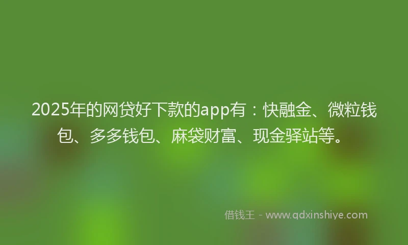 2025年的网贷好下款的app有：快融金、微粒钱包、多多钱包、麻袋财富、现金驿站等。