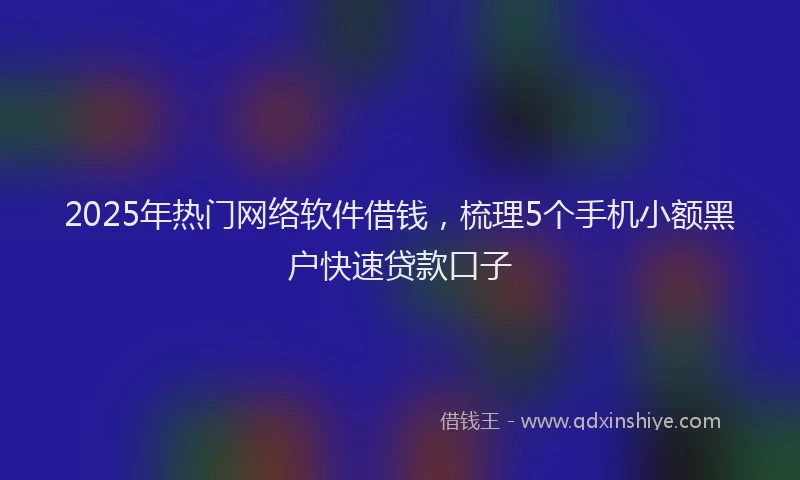 2025年热门网络软件借钱，梳理5个手机小额黑户快速贷款口子
