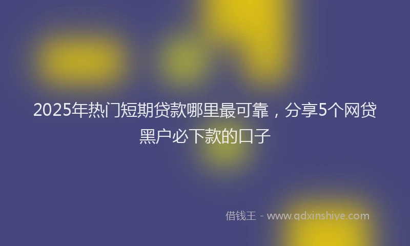 2025年热门短期贷款哪里最可靠，分享5个网贷黑户必下款的口子
