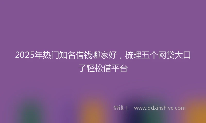 2025年热门知名借钱哪家好，梳理五个网贷大口子轻松借平台