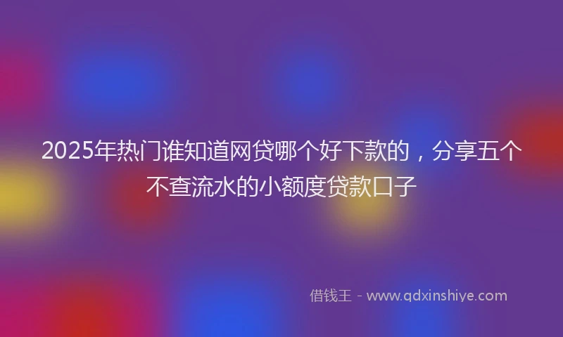 2025年热门谁知道网贷哪个好下款的，分享五个不查流水的小额度贷款口子
