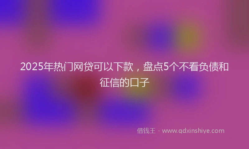 2025年热门网贷可以下款，盘点5个不看负债和征信的口子