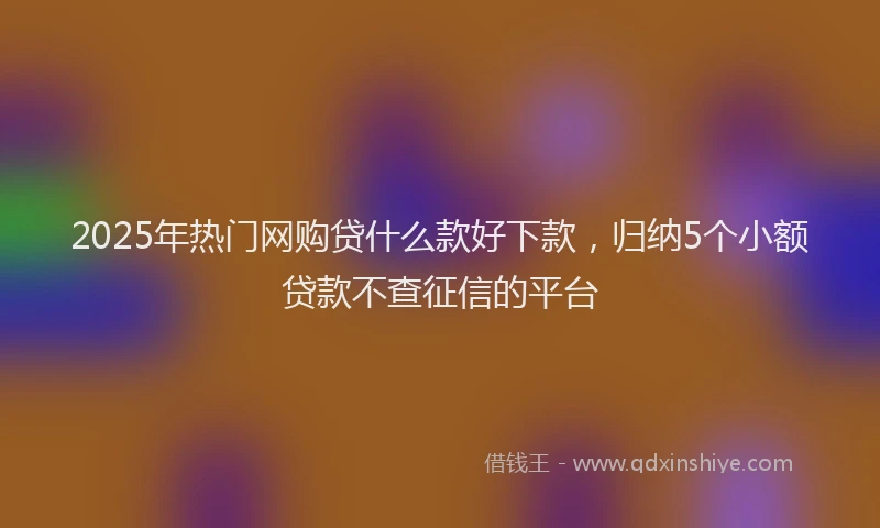 2025年热门网购贷什么款好下款，归纳5个小额贷款不查征信的平台