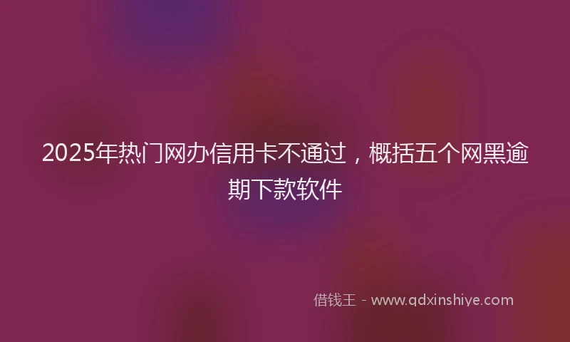 2025年热门网办信用卡不通过，概括五个网黑逾期下款软件