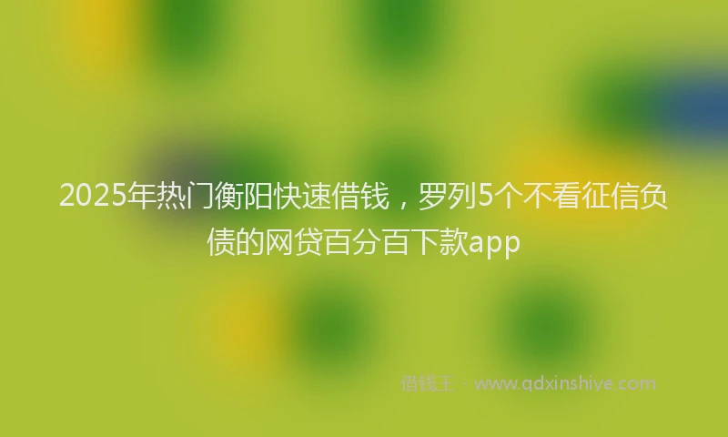 2025年热门衡阳快速借钱，罗列5个不看征信负债的网贷百分百下款app