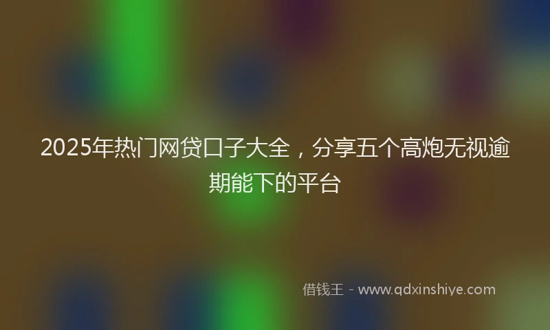 2025年热门网贷口子大全，分享五个高炮无视逾期能下的平台