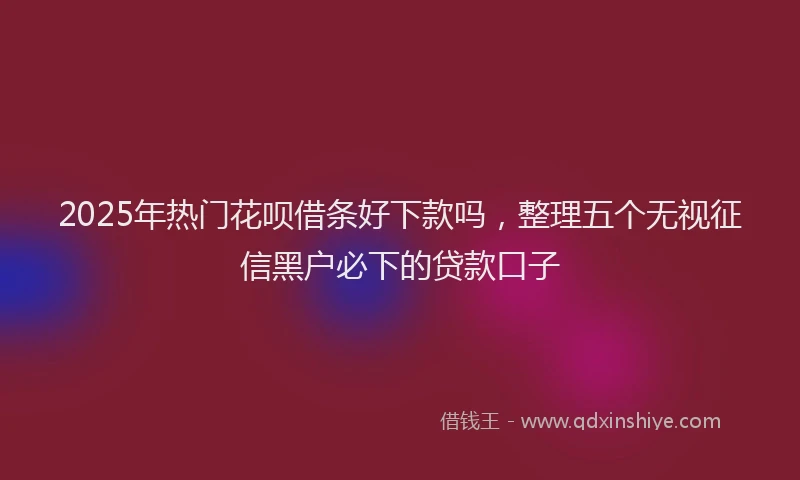 2025年热门花呗借条好下款吗，整理五个无视征信黑户必下的贷款口子