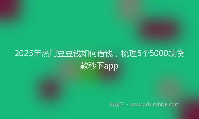 2025年热门豆豆钱如何借钱，梳理5个5000块贷款秒下app