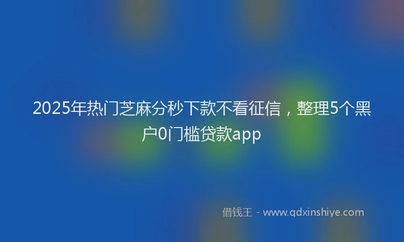 2025年热门芝麻分秒下款不看征信，整理5个黑户0门槛贷款app