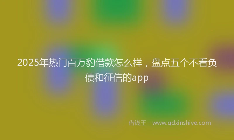 2025年热门百万豹借款怎么样，盘点五个不看负债和征信的app
