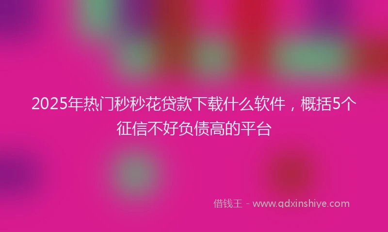 2025年热门秒秒花贷款下载什么软件，概括5个征信不好负债高的平台