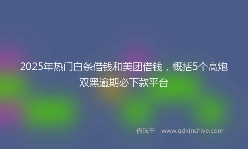 2025年热门白条借钱和美团借钱，概括5个高炮双黑逾期必下款平台