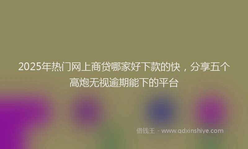 2025年热门网上商贷哪家好下款的快，分享五个高炮无视逾期能下的平台
