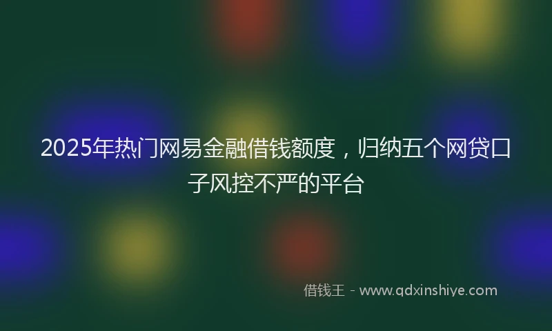 2025年热门网易金融借钱额度，归纳五个网贷口子风控不严的平台