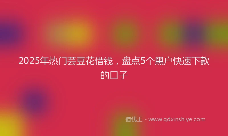 2025年热门芸豆花借钱，盘点5个黑户快速下款的口子