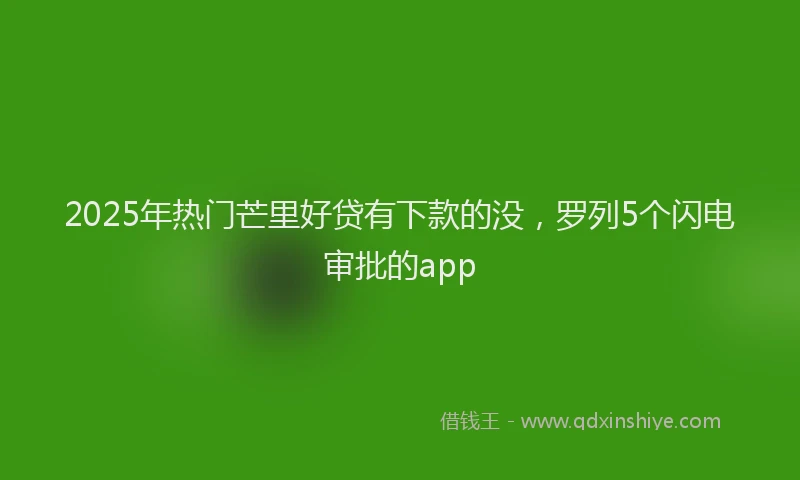 2025年热门芒里好贷有下款的没，罗列5个闪电审批的app