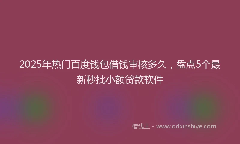 2025年热门百度钱包借钱审核多久，盘点5个最新秒批小额贷款软件