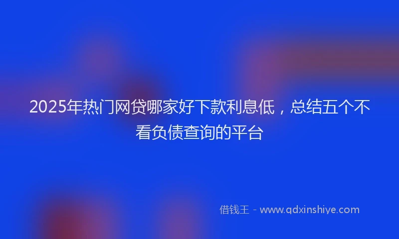 2025年热门网贷哪家好下款利息低，总结五个不看负债查询的平台