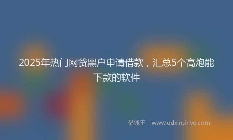 2025年热门网贷黑户申请借款，汇总5个高炮能下款的软件