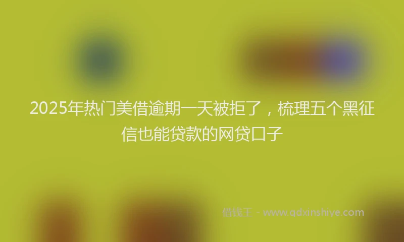 2025年热门美借逾期一天被拒了，梳理五个黑征信也能贷款的网贷口子