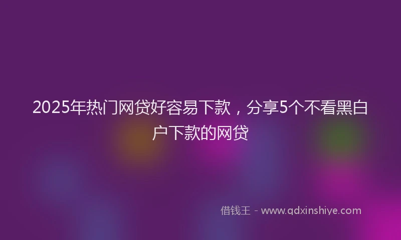 2025年热门网贷好容易下款，分享5个不看黑白户下款的网贷