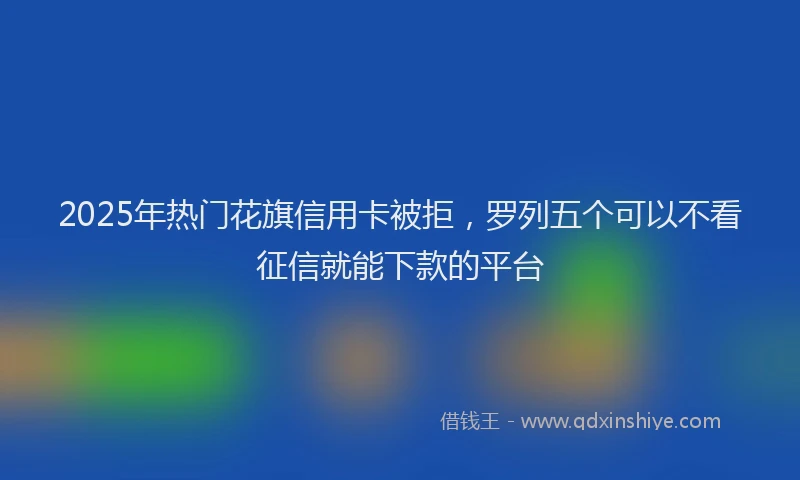 2025年热门花旗信用卡被拒，罗列五个可以不看征信就能下款的平台