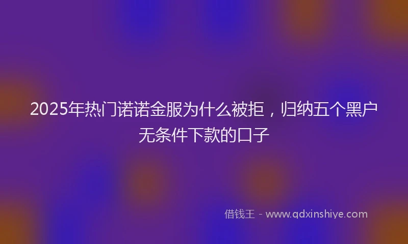 2025年热门诺诺金服为什么被拒，归纳五个黑户无条件下款的口子