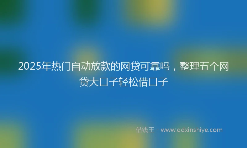 2025年热门自动放款的网贷可靠吗，整理五个网贷大口子轻松借口子