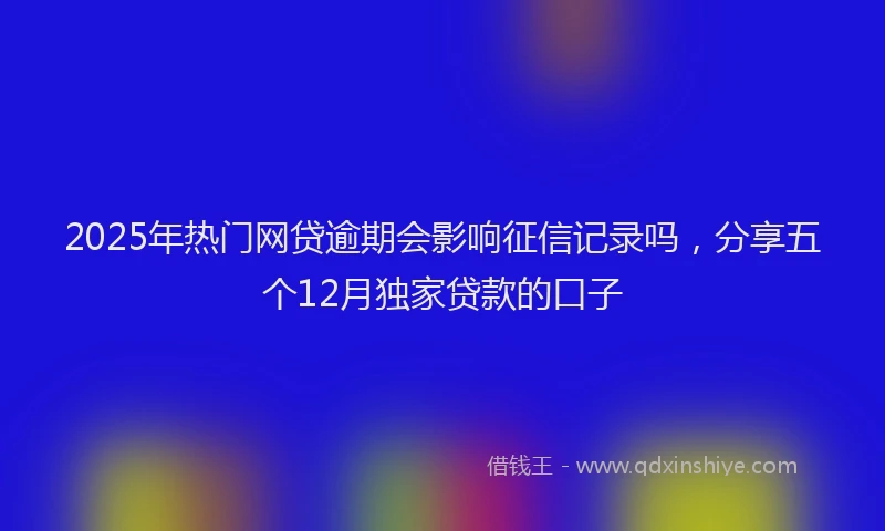 2025年热门网贷逾期会影响征信记录吗，分享五个12月独家贷款的口子