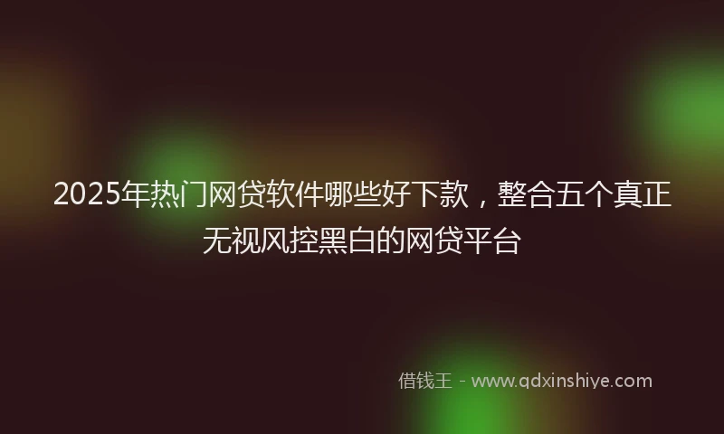 2025年热门网贷软件哪些好下款，整合五个真正无视风控黑白的网贷平台