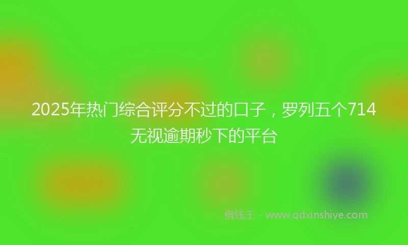 2025年热门综合评分不过的口子，罗列五个714无视逾期秒下的平台