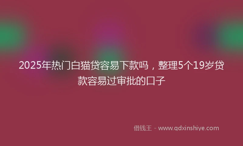 2025年热门白猫贷容易下款吗，整理5个19岁贷款容易过审批的口子