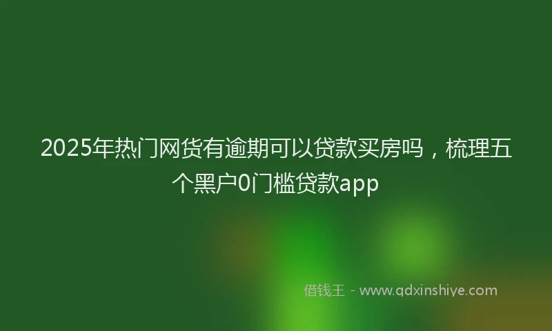 2025年热门网货有逾期可以贷款买房吗，梳理五个黑户0门槛贷款app