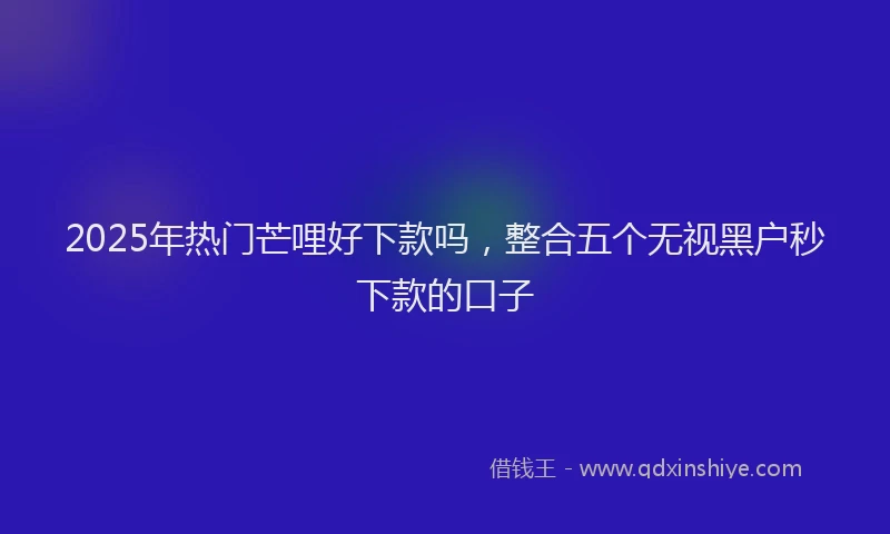 2025年热门芒哩好下款吗，整合五个无视黑户秒下款的口子
