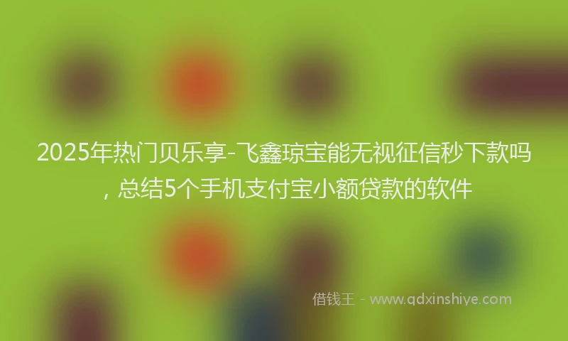 2025年热门贝乐享-飞鑫琼宝能无视征信秒下款吗，总结5个手机支付宝小额贷款的软件