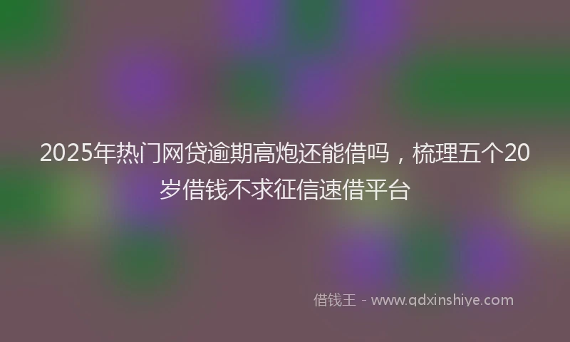 2025年热门网贷逾期高炮还能借吗，梳理五个20岁借钱不求征信速借平台