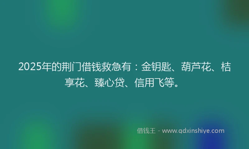2025年的荆门借钱救急有：金钥匙、葫芦花、桔享花、臻心贷、信用飞等。