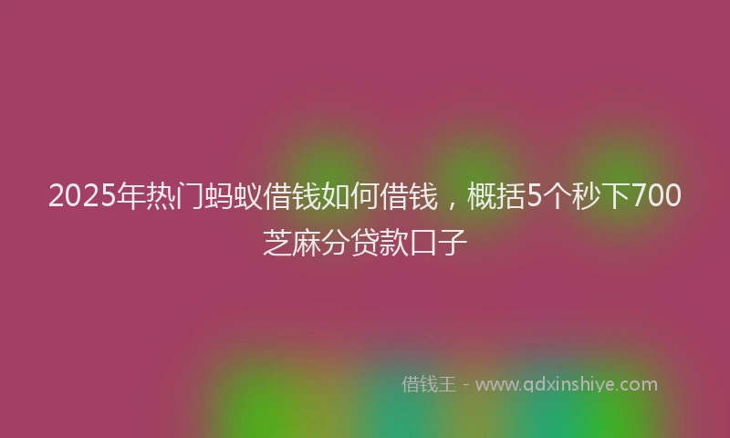 2025年热门蚂蚁借钱如何借钱，概括5个秒下700芝麻分贷款口子