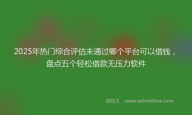 2025年热门综合评估未通过哪个平台可以借钱，盘点五个轻松借款无压力软件