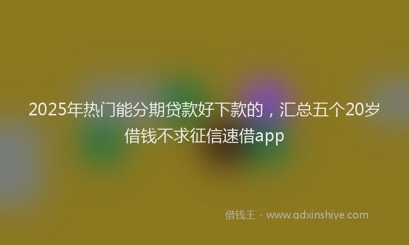 2025年热门能分期贷款好下款的，汇总五个20岁借钱不求征信速借app